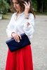 Kopertówka torebka damska L5 Solome chabrowy zamsz plener